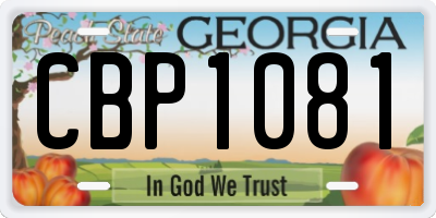 GA license plate CBP1081