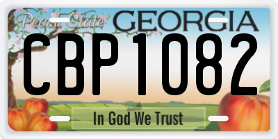 GA license plate CBP1082