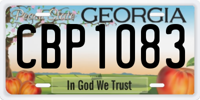 GA license plate CBP1083