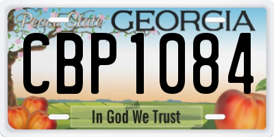 GA license plate CBP1084