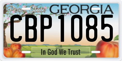 GA license plate CBP1085