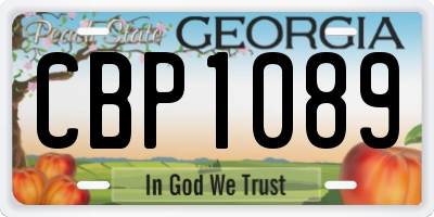 GA license plate CBP1089