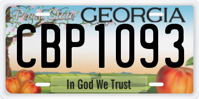 GA license plate CBP1093