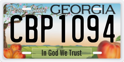 GA license plate CBP1094