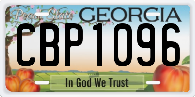 GA license plate CBP1096