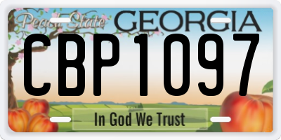 GA license plate CBP1097