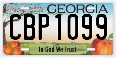 GA license plate CBP1099