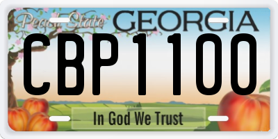 GA license plate CBP1100