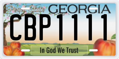 GA license plate CBP1111