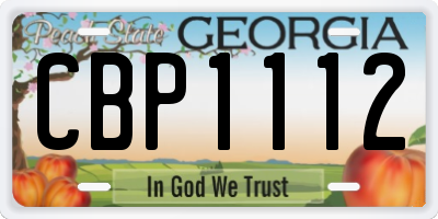 GA license plate CBP1112