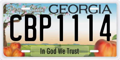 GA license plate CBP1114