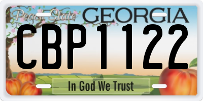 GA license plate CBP1122