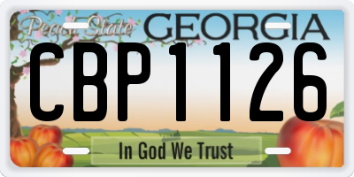 GA license plate CBP1126