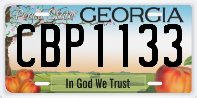 GA license plate CBP1133