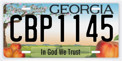 GA license plate CBP1145