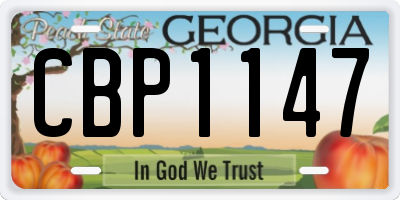 GA license plate CBP1147