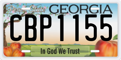 GA license plate CBP1155