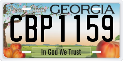 GA license plate CBP1159