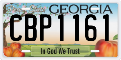 GA license plate CBP1161