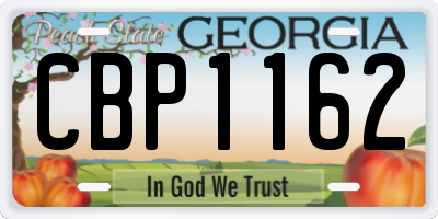 GA license plate CBP1162
