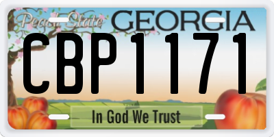 GA license plate CBP1171