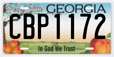 GA license plate CBP1172