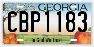 GA license plate CBP1183