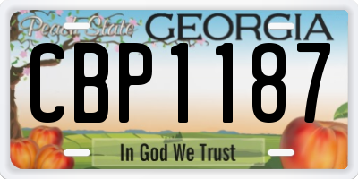 GA license plate CBP1187