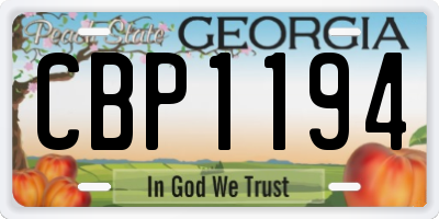 GA license plate CBP1194