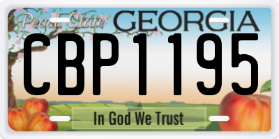 GA license plate CBP1195