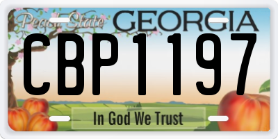 GA license plate CBP1197