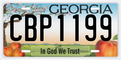GA license plate CBP1199