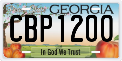GA license plate CBP1200