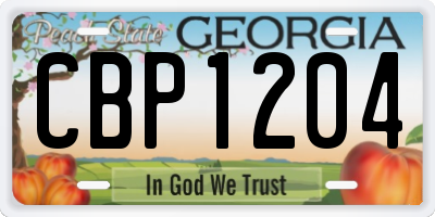 GA license plate CBP1204