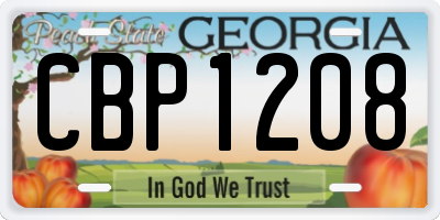 GA license plate CBP1208