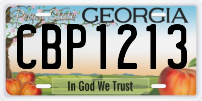GA license plate CBP1213