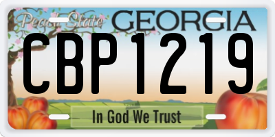 GA license plate CBP1219