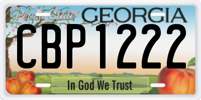 GA license plate CBP1222