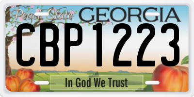 GA license plate CBP1223