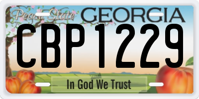 GA license plate CBP1229