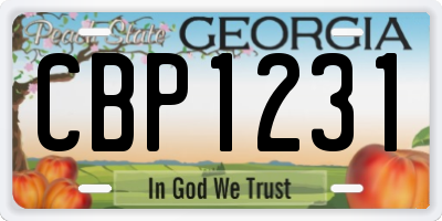 GA license plate CBP1231