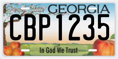 GA license plate CBP1235