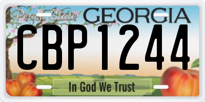 GA license plate CBP1244