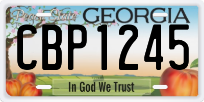 GA license plate CBP1245