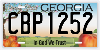 GA license plate CBP1252