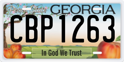 GA license plate CBP1263