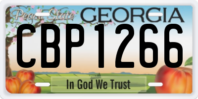 GA license plate CBP1266