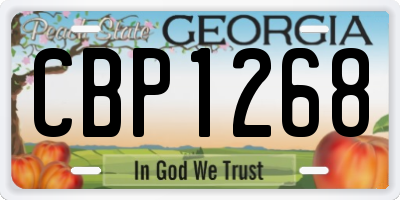 GA license plate CBP1268