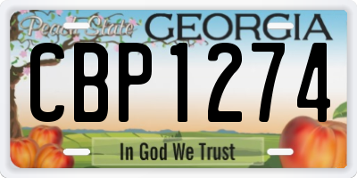 GA license plate CBP1274