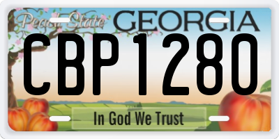 GA license plate CBP1280